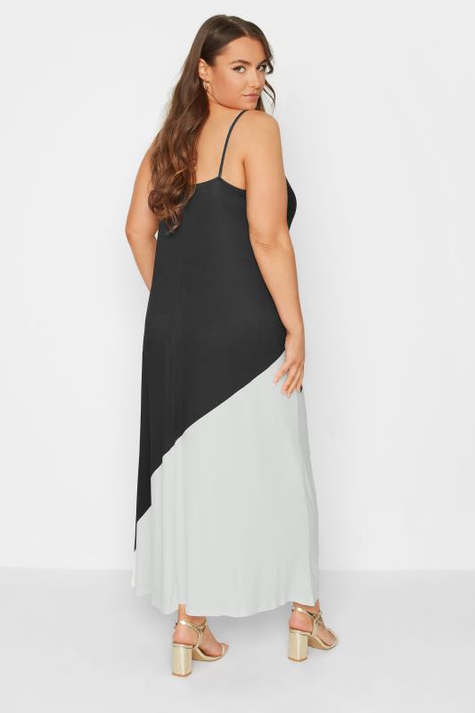 Plus Size Black Floral Print Colour Block Maxi Dress | Yours Clothing  3
