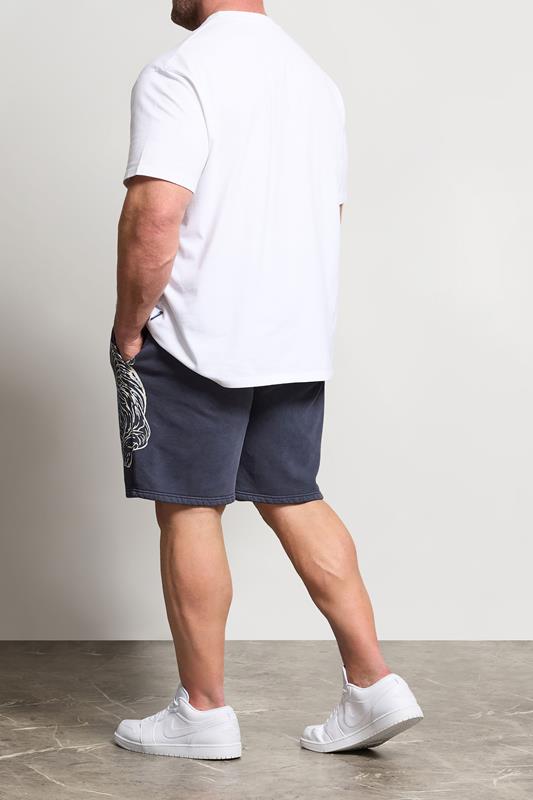 BadRhino Big & Tall Navy Blue Tiger Printed Jogger Shorts | BadRhino 2