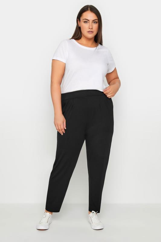 Jersey Tapered Black Trousers 3
