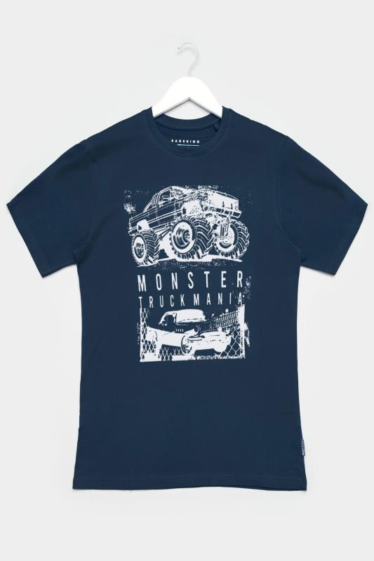 BadRhino Big & Tall Navy Blue Truck Graphic Print T-Shirt_F.jpg