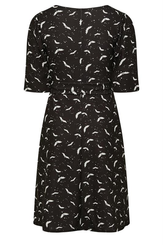 YOURS LONDON Plus Size Black Vampire Bat Print Square Neck Dress | Yours Clothing 7