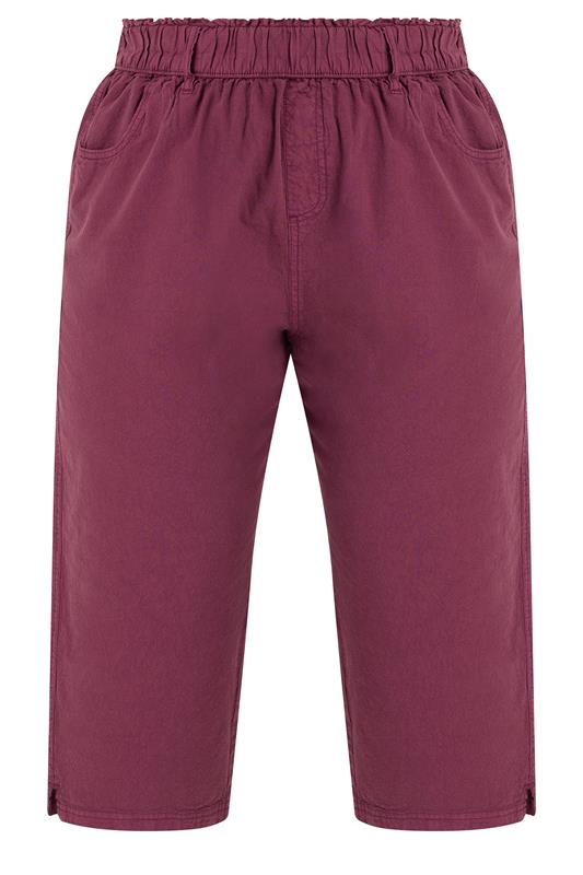YOURS Curve Cherry Red Cropped Trousers | Yours Clothing 5