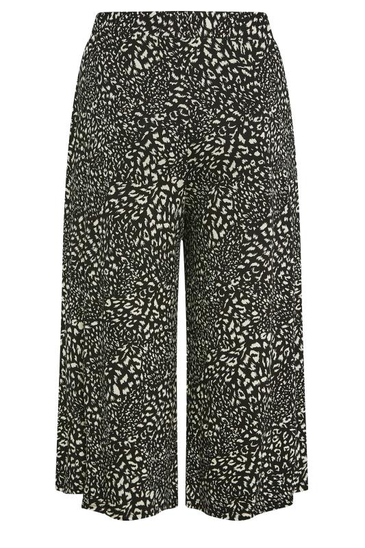 YOURS Plus Size Black & Natural Lepoard Print Midaxi Culottes | Yours Clothing 6