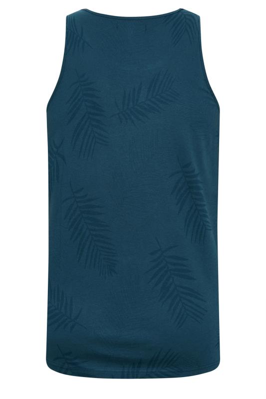 BadRhino Big & Tall Navy Blue Print Vest Top | BadRhino 4