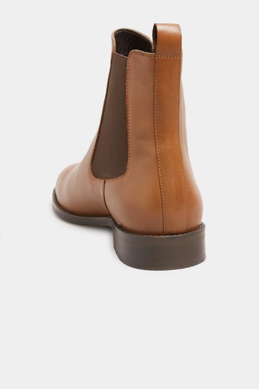 LTS Tan Brown Leather Chelsea Boots In Standard Fit | Long Tall Sally 4