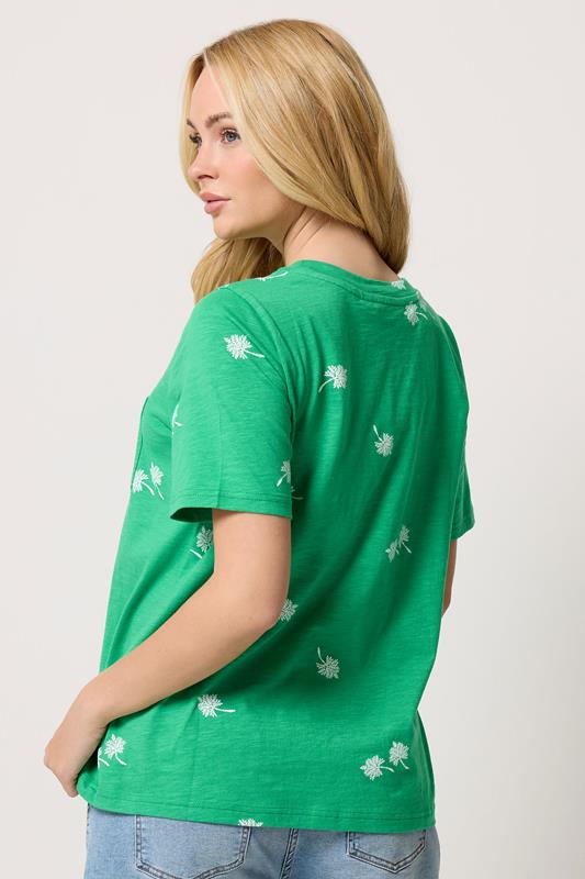 M&Co Green Dandelion Print Cotton T-Shirt | M&Co 2