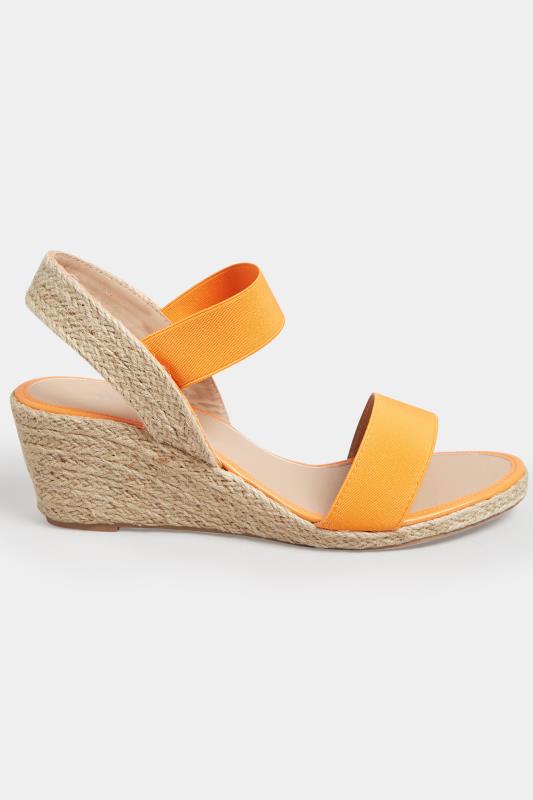 Orange Espadrille Wedges In Wide E Fit & Extra Wide EEE Fit | Yours Clothing 2