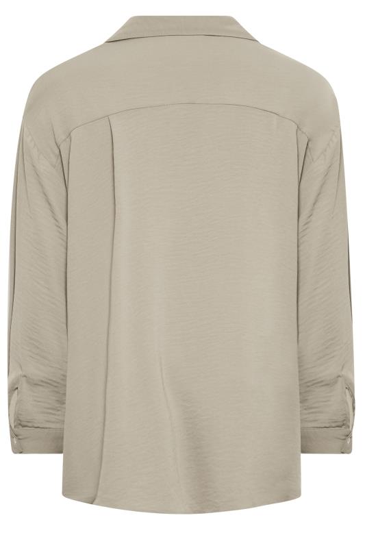Yours Plus Size Brown Cuffed Sleeve Shirt | Yours Closing 7