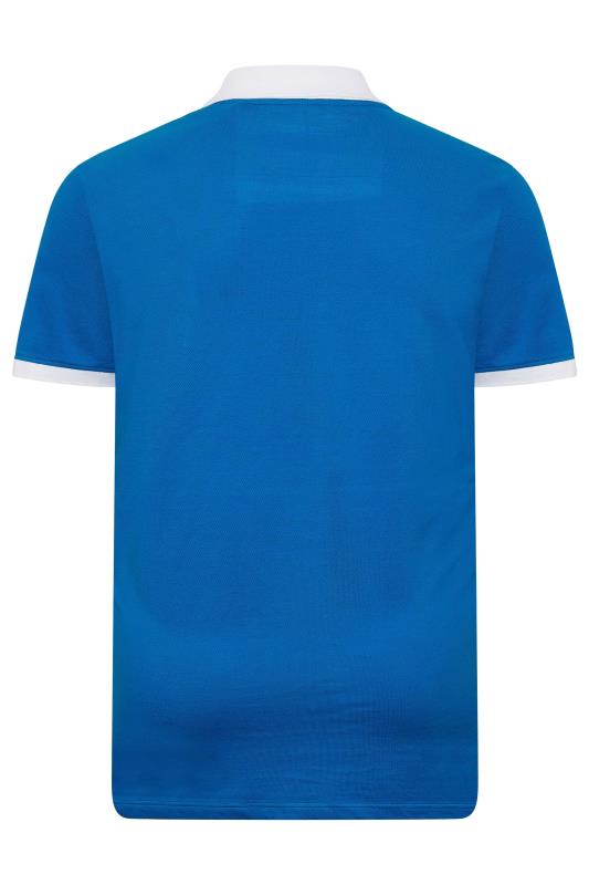 BadRhino Big & Tall Blue & Black Contrast Stripe Polo Shirt | BadRhino 4