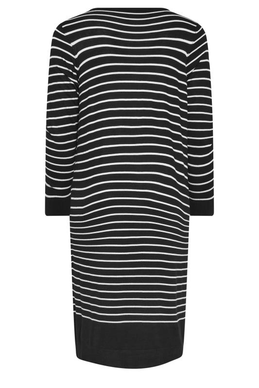 YOURS Plus Size Black Stripe Maxi Cardigan | Yours Clothing 8