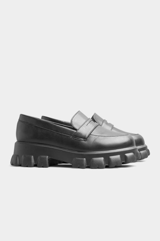 LIMITED COLLECTION Black Faux Leather Chunky Loafer in Wide Fit_D.jpg