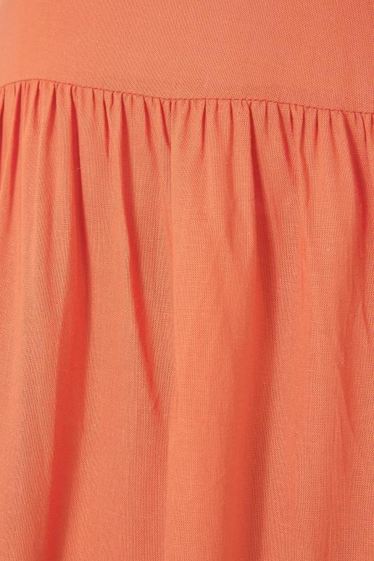 LTS Orange Maternity Tiered Linen Look Smock Dress | Long Tall Sally 5
