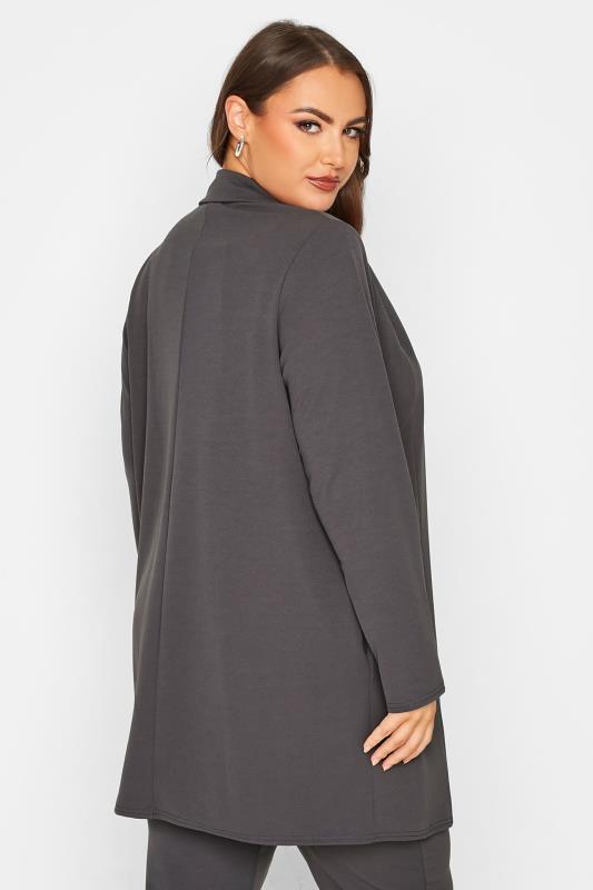 LIMITED COLLECTION Plus Size Charcoal Grey Longline Blazer | Yours Clothing 3
