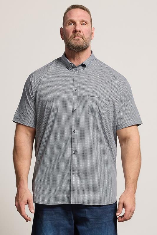  BadRhino Big & Tall Chemise manches courtes bleue