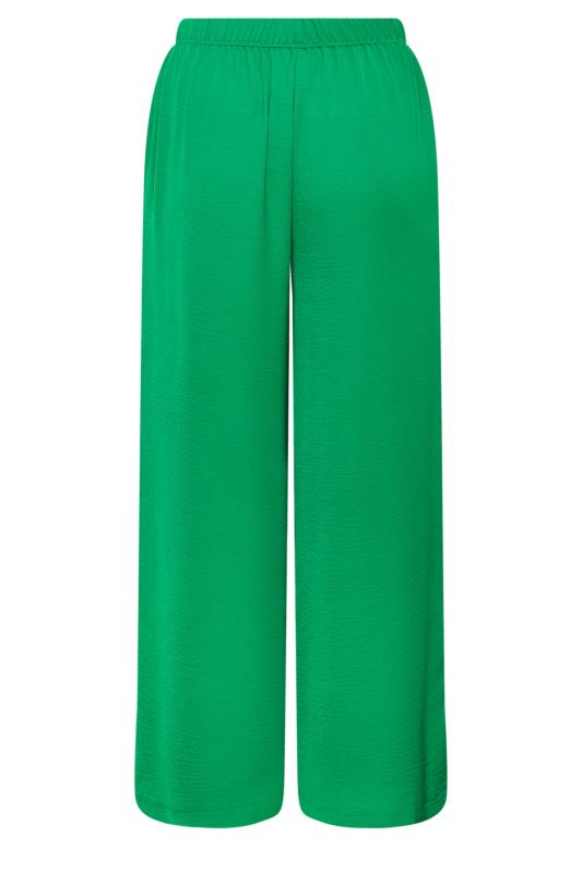 YOURS Plus Size Apple Green Washed Twill Wide Leg Trousers | Yours Clothing 6