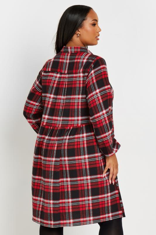 YOURS Plus Size Red Check Print Shirt Dress | Yours Clothing  5