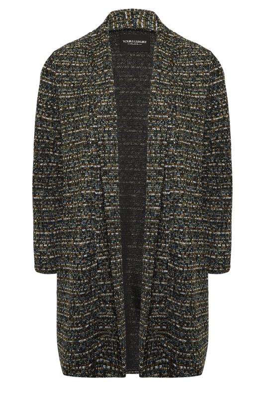Curve Plus Size Black Textured Cardigan | Yours Clothing  7