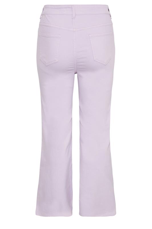 Plus Size Lilac Purple Stretch Wide Leg Jeans | Yours Clothing 4