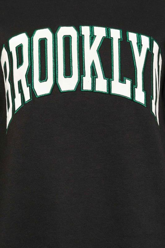 Plus Size Black 'Brooklyn' Slogan Sweatshirt | Yours Clothing 5