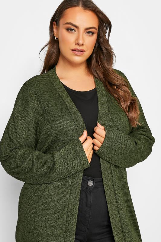 Plus Size Green Ribbed Maxi Cardigan | Yours Clothing 4