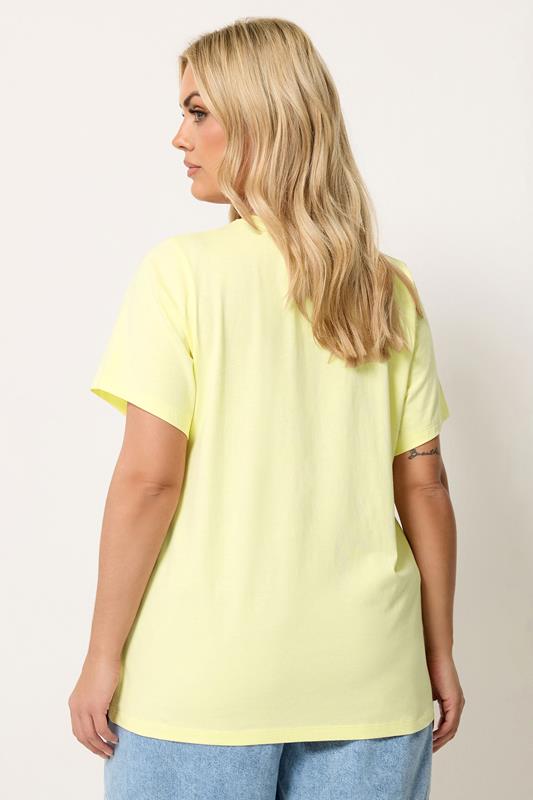 YOURS Plus Size Yellow Daisy Applique T-Shirt | Yours Clothing 2