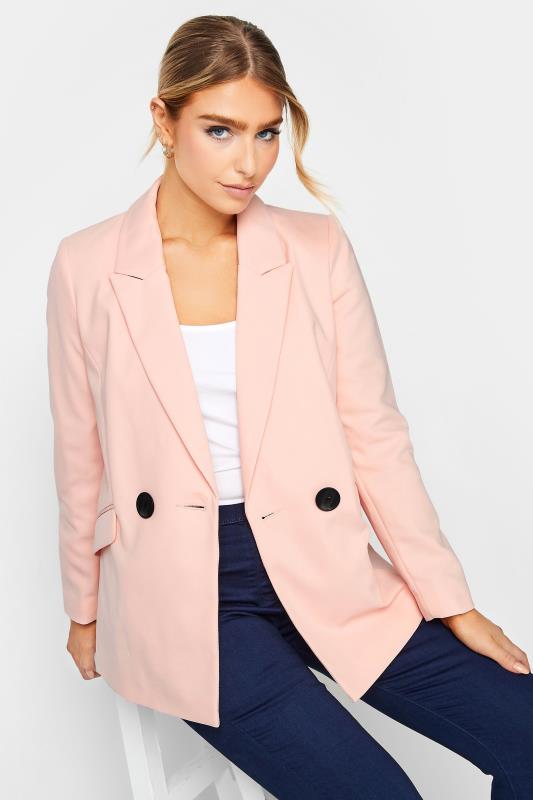  Tallas Grandes M&Co Pink Tailored Button Blazer