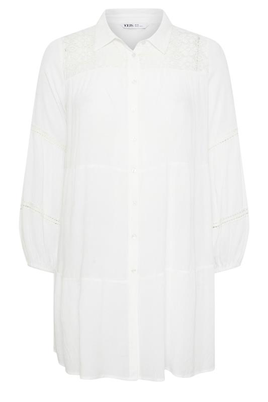 YOURS Plus Size White Tiered Shirt | Yours Clothing 5