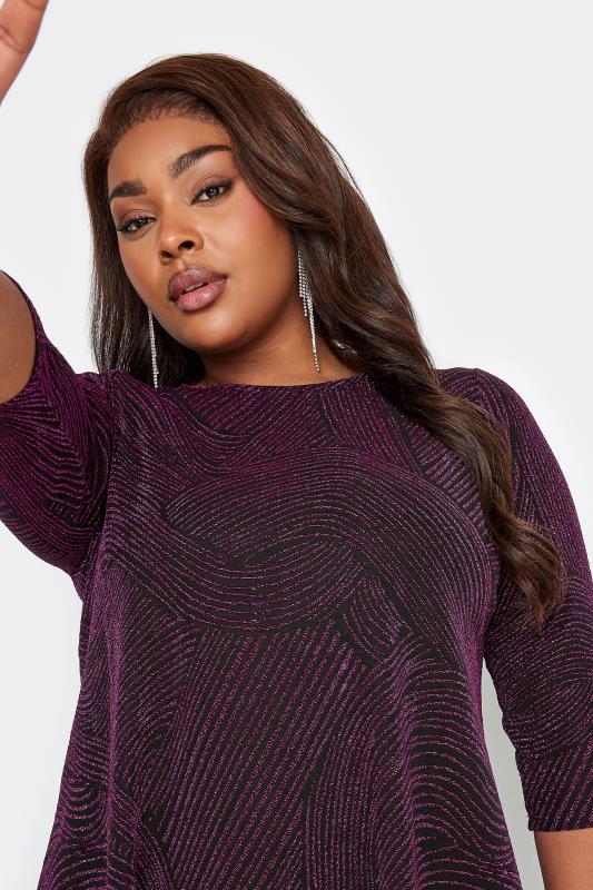 YOURS Plus Size Purple Swirl Print Swing Top | Yours Clothing 6