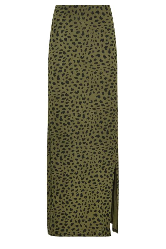 LTS Tall Women's Khaki Green Dalmatian Print Maxi Skirt | Long Tall Sally  5