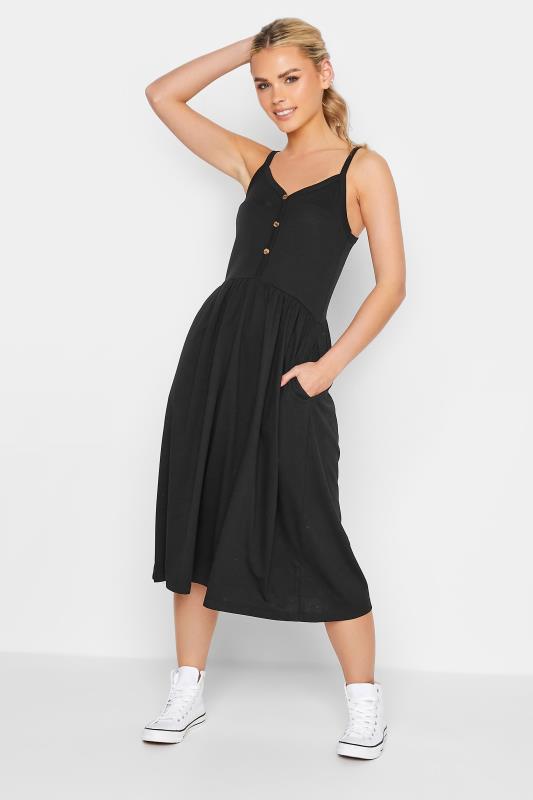 PixieGirl Black Button Through Midi Dress | PixieGirl  1