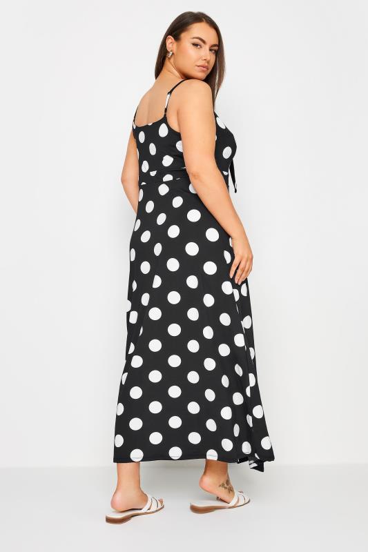 YOURS Plus Size Black Dot Print Maxi Dress | Yours Clothing 3