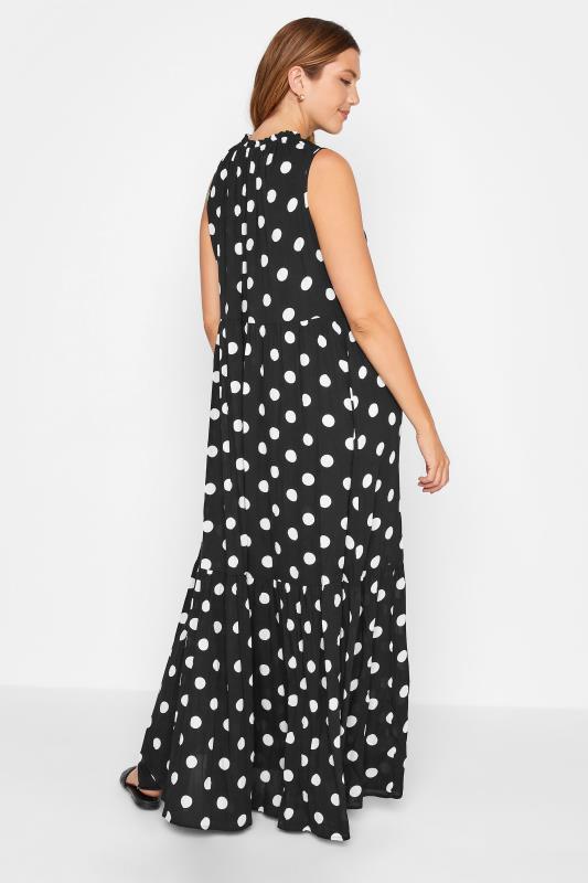 LTS Tall Black Polka Dot Maxi Dress 2