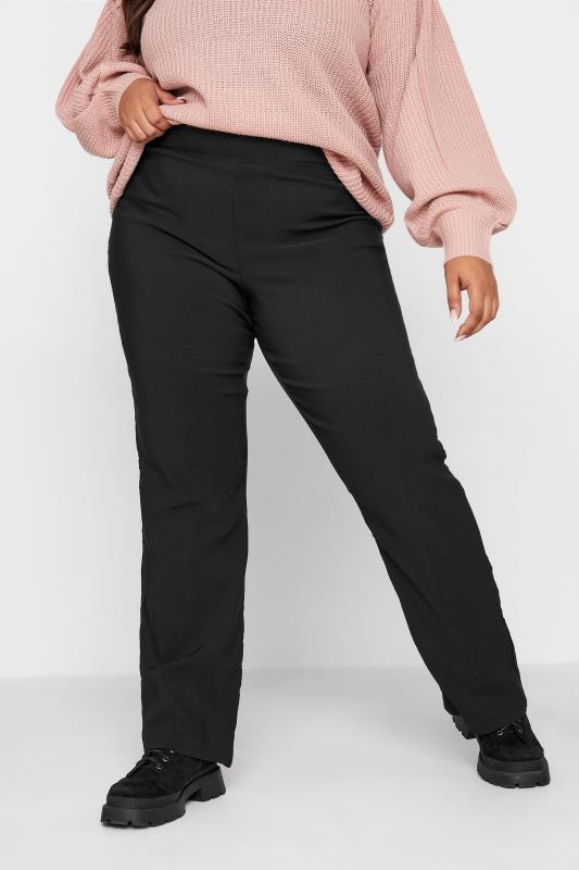  Grande Taille Curve Black Flared Trousers