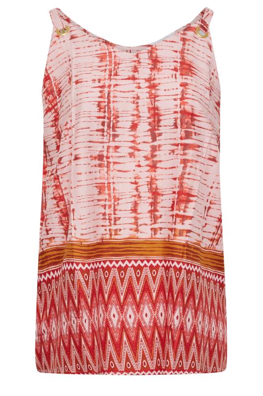 Plus Size Pink Aztec Print Metal Trim Vest Top | Yours Clothing 7