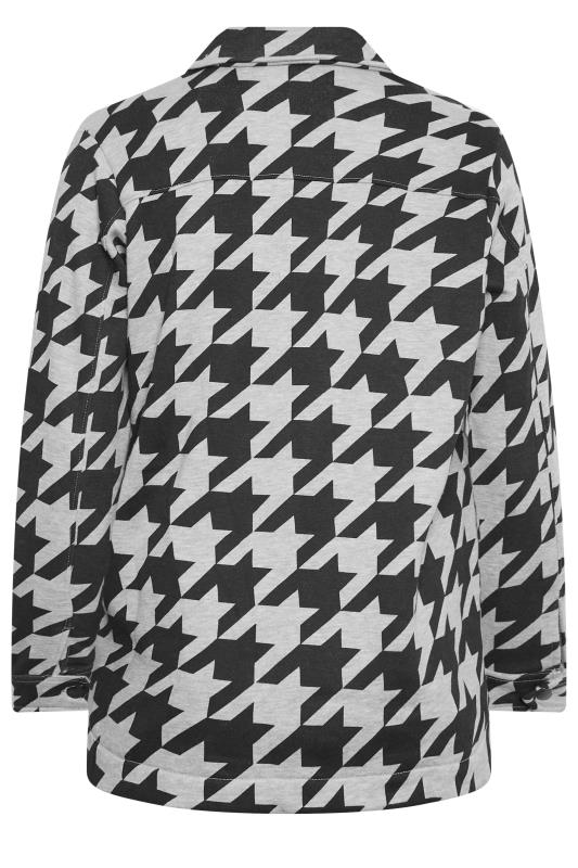 YOURS Plus Size Grey Dogtooth Check Shacket | Yours Clothing 7