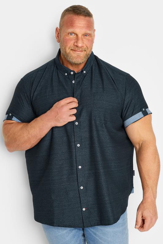  Grande Taille BadRhino Big & Tall Navy Blue Cotton Slub Shirt