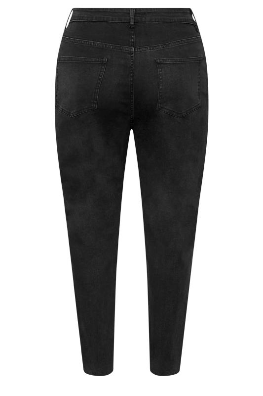 Plus Size Black Washed Diamante MOM Jeans | Yours Clothing 7