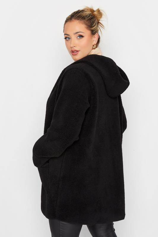 YOURS LUXURY Plus Size Black Teddy Hooded Jacket | Yours Clothing 4