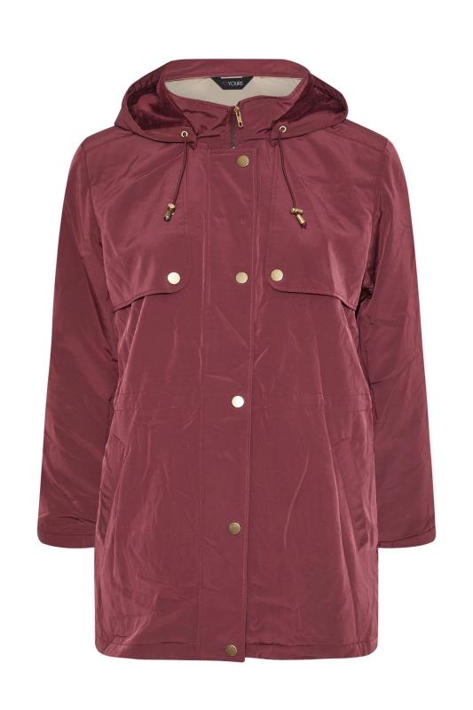 Plus Size Burgundy Red Plush Parka Coat | Yours Clothing  6