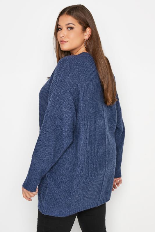 Curve Blue Oversized Knitted Jumper 3