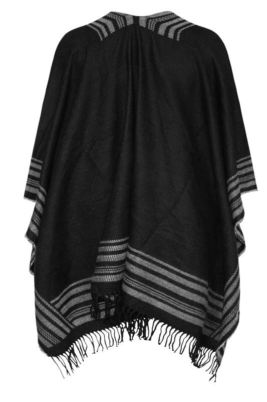Black Stripe Jacquard Knitted Wrap Shawl_BK.jpg