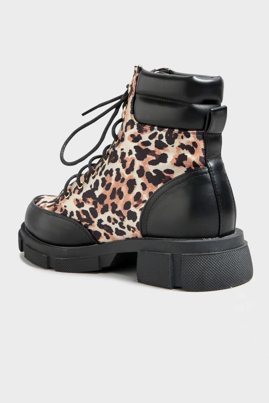 LIMITED COLLECTION Black Leopard Faux Leather Lace Up Boots In Wide Fit | Yours Clothing 5