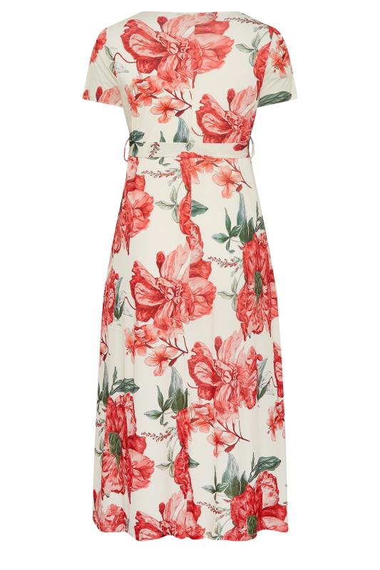 YOURS Plus Size White Floral Print Wrap Dress | Yours Clothing