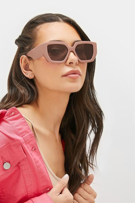 Tall  Yours Pink Frame Oversized Sunglasses