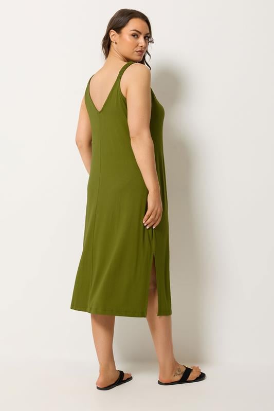 YOURS Plus Size Green Throw On Midi Dress | Yours Clothing 2