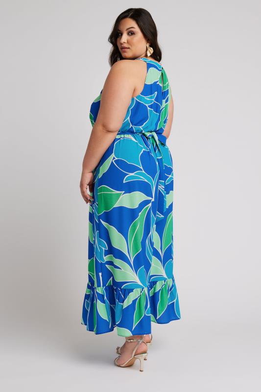 YOURS LONDON Plus Size Blue Abstract Print Maxi Dress | Yours Clothing 3