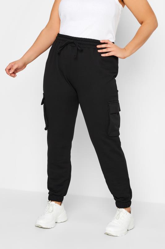  Grande Taille YOURS Curve Black Cargo Joggers