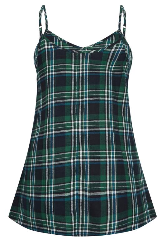 LIMITED COLLECTION Plus Size Green Tartan Check Cami Pyjama Top | Yours Clothing 7