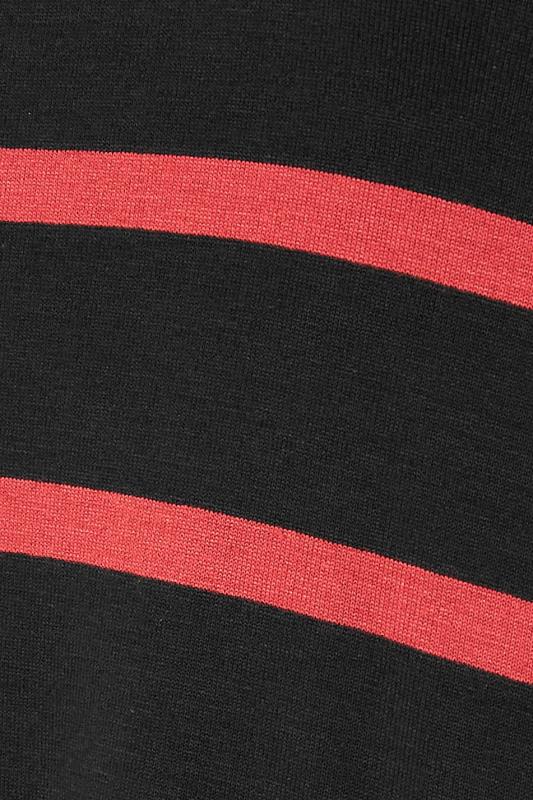 Curve Black & Red Stripe Drape Pocket Dress 5