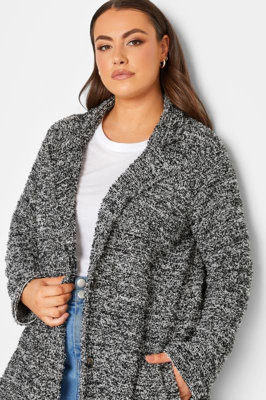 YOURS LUXURY Plus Size Black Textured Faux Fur Jacket | Yours Clothing 2